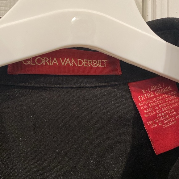 Gloria Vanderbilt Black Button Down Shirt - Size XL women’s extra large tops - Picture 3 of 6